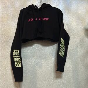 Full Send Black Cropped Hoodie Jacket